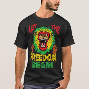 Löwe Rasta Freiheit Juneteenth Schwarze Geschichte T-Shirt