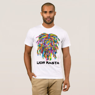 Löwe Rasta Rastafarian Dreadlocks Kunst-T-Shirt T-Shirt