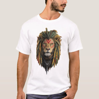 Löwe Rasta Style T-Shirt – Reggae inspiriertes Des