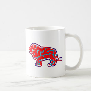 Löwe (rotes Muster) Kaffeetasse