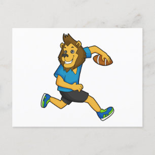Löwe Rugby Spieler Fußball Postkarte