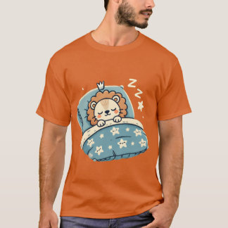 Löwe schlafend im Bett bei Nacht Junge T-Shirt
