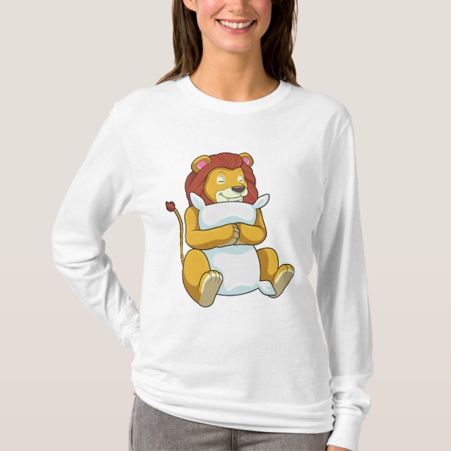 Löwe schlafend mit Kissen T-Shirt (Vorderseite)