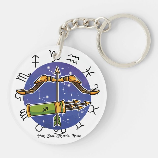 Löwe Schütze Acryl-Schlüsselanhänger Schlüsselanhänger (Rückseite)