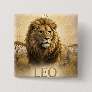 Löwe-Sternzeichen-Geburtstags-Astrologie-Geschenk Button