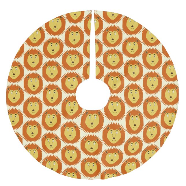 Löwe Sternzeichen Löwe Geburtstagsmuster Polyester Weihnachtsbaumdecke (Vorderseite)