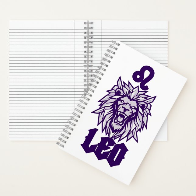 Löwe-Sternzeichen Violett Cyber-Maskottchen Notizbuch (Innen)