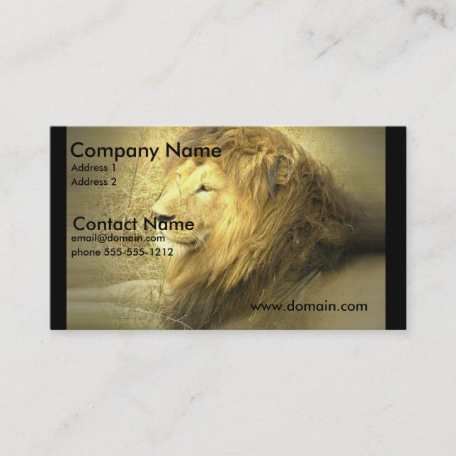 Löwe-Stolz-Visitenkarte Visitenkarte (Vorderseite)