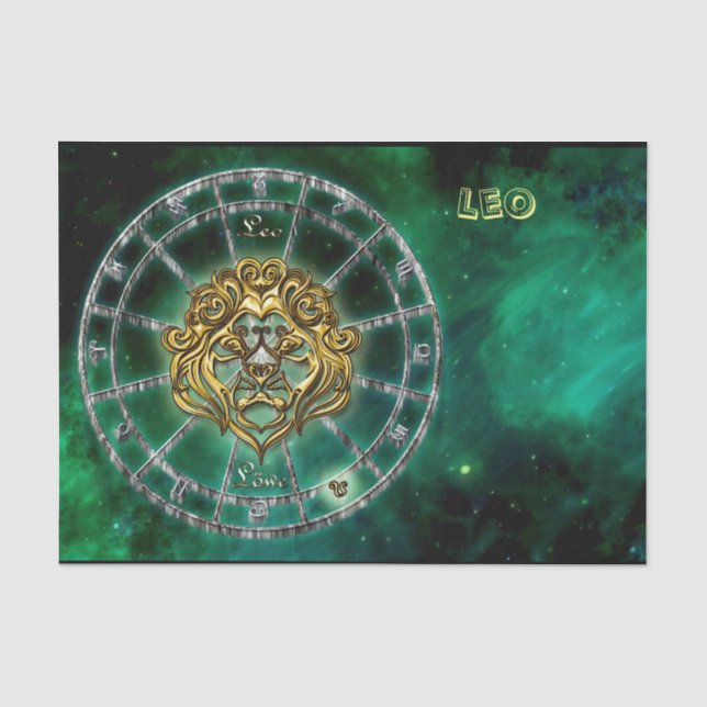 Löwe-Tierkreis-Astrologieentwurf Seidenpapier (Vorderseite)