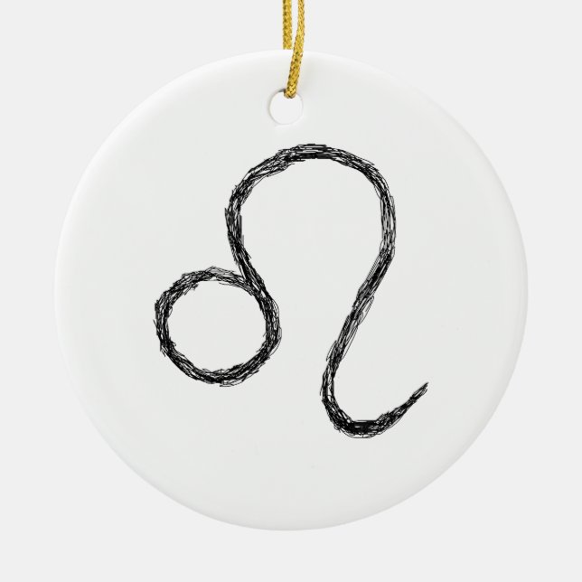 Löwe. Tierkreis-astrologisches Zeichen Keramik Ornament (Vorne)