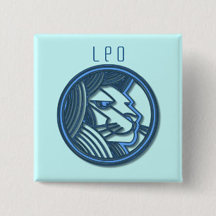 Löwe-Tierkreis-Quadrat-Button Button