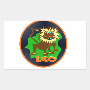 Löwe Tierkreiszeichen Rechteckiger Aufkleber