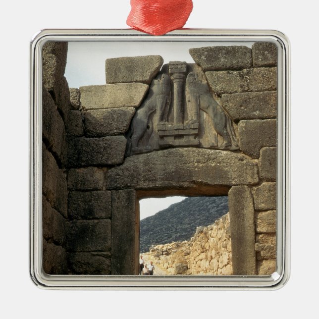 Löwe-Tor über dem Eingang Ornament Aus Metall (Vorne)