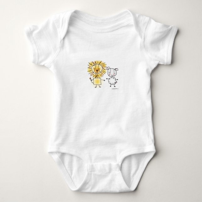 Löwe u. Lamm Baby Strampler (Vorderseite)