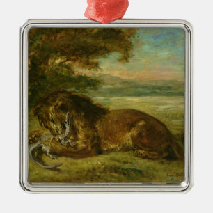 Löwe und Alligator, 1863 Silbernes Ornament