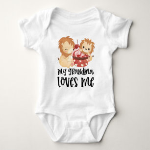 Löwe und Cupcake - Meine Oma liebt mich Baby Strampler