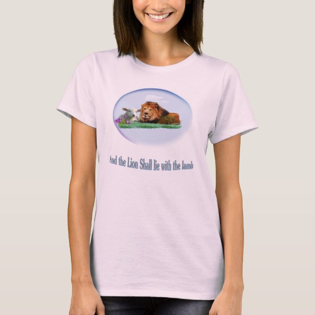 Löwe und das Lamm christliche T - Shirt (Vorderseite)