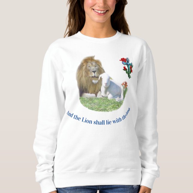 Löwe und das Lamm Christlicher T - Shirt (Vorderseite)