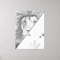 Löwe und die Leinwand des Lammes