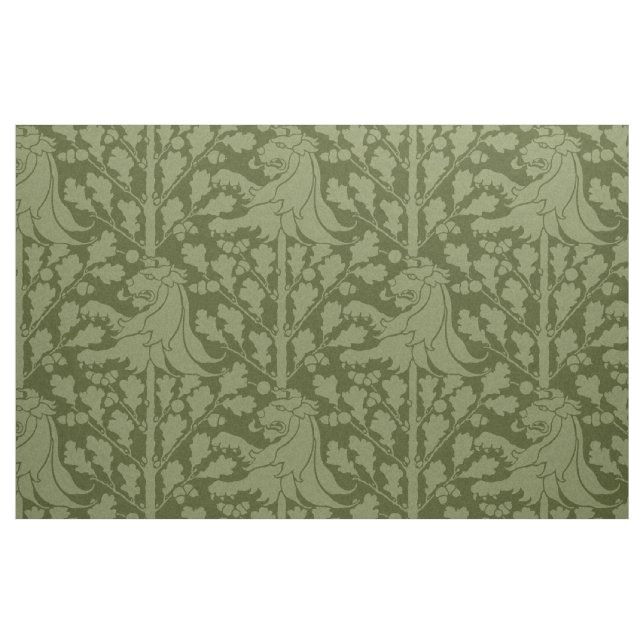 Löwe und Eiche, grün Stoff (Fat Quarter (45,7 x 55,9 cm))