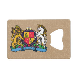 Löwe und Einhorn Rampant Bierdeckel Geldbeutel Flaschenöffner