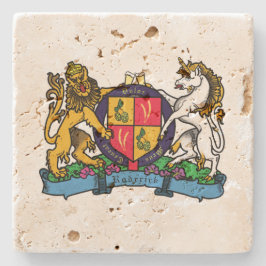 Löwe und Einhorn Rampant Bierdeckel Steinuntersetzer