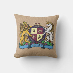 Löwe und Einhorn Rampant Wine Coat of Arms Kissen