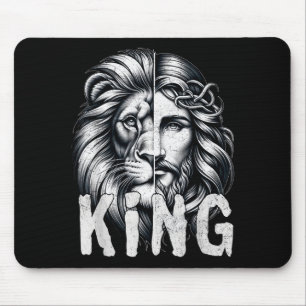 Löwe und Jesus König christlicher Glaube Design Mousepad