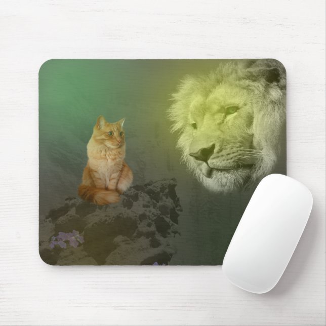 Löwe und Katze, Mousepad (Mit Mouse)