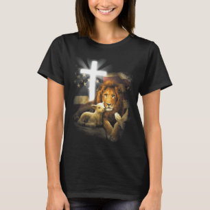 Löwe und Lamb Kreuz Jesus Christus T-Shirt