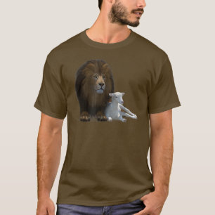 Löwe und Lamb kreuzen Jesus Christus YahshuaLöwe v T-Shirt
