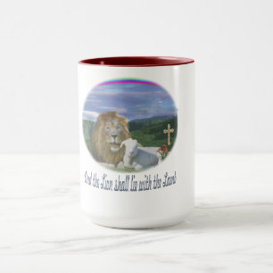 Löwe und Lamm christlich Tasse