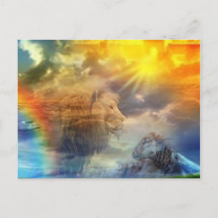 Löwe und Lamm in Himmelskarte Postkarte