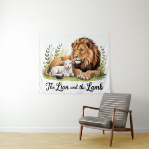 Löwe und Lamm Wandteppich