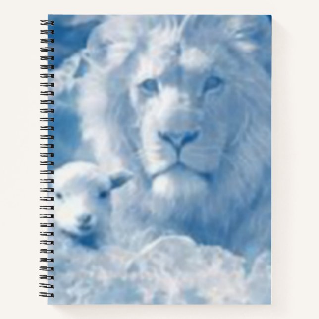 Löwe und Lamm Wolken Notizbuch (Vorderseite)