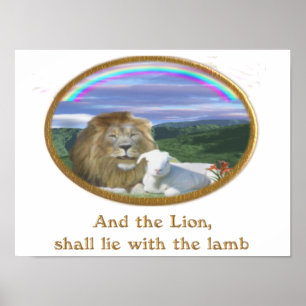 Löwe- und Lammplakat Poster