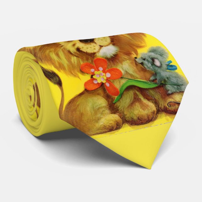 Löwe und Maus Druck Krawatte (Gerollt)