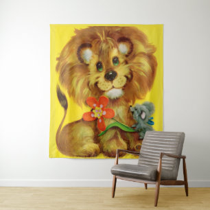 Löwe und Mausdruck Wandteppich