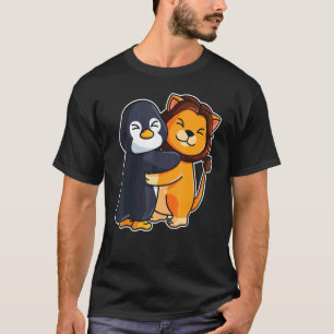 Löwe und Pinguin-Niedliche Tiere für weibliche Tie T-Shirt