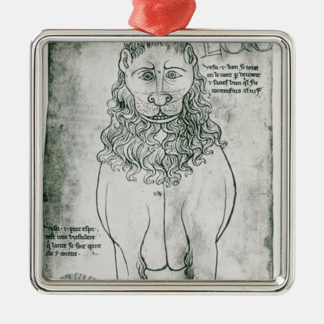 Löwe und Stachelschwein Frau-Fr 19093 fol.24v Silbernes Ornament (Vorne)