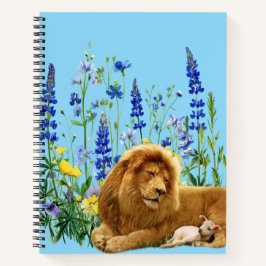 Löwe und Wildblumen Inspirierendes Naturjournal Notizbuch