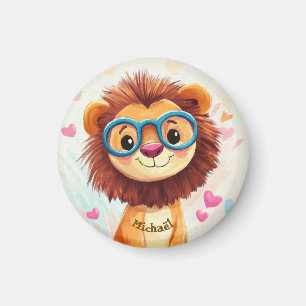 Löwe Valentinstag Herz Abzeichen Kinder Schule Magnet