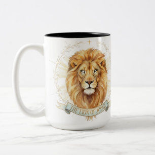 Löwe von Juda Bibel-Wasserfarbe Zweifarben-Tasse Zweifarbige Tasse