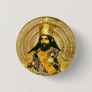 Löwe von Juda Jah Army Haile Selassie Rasta Roots Button