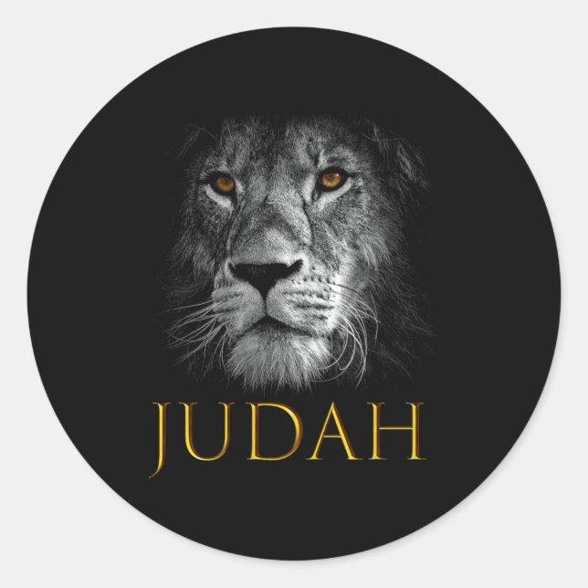 Löwe von Juda Jesus Christlicher Glaube Über Angst Runder Aufkleber (Vorderseite)
