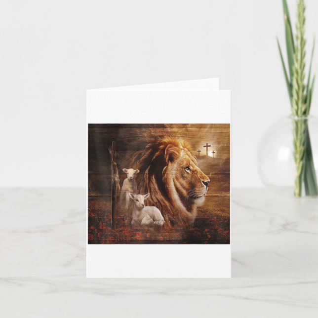 Löwe von Juda Lamm Gott Kreuz Jesus Licht Gott  Karte (Vorderseite)