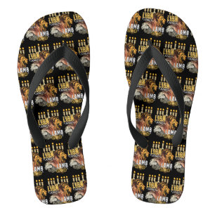 Löwe von Juda Lamm Gottes schwarzer Unisex Flip Flops