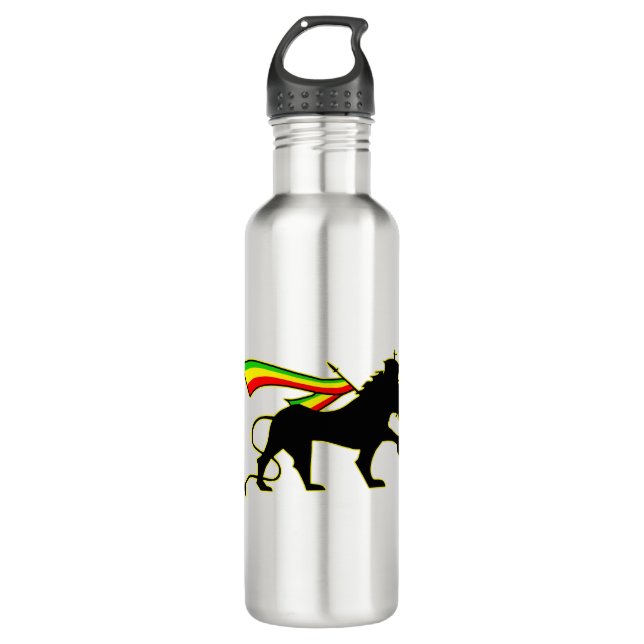 Löwe von Juda - Rasta Edelstahlflasche (Vorderseite)