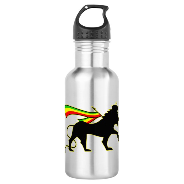Löwe von Juda - Rasta Edelstahlflasche (Vorderseite)