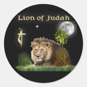 Löwe von Juda T - Shirt und mehr Runder Aufkleber